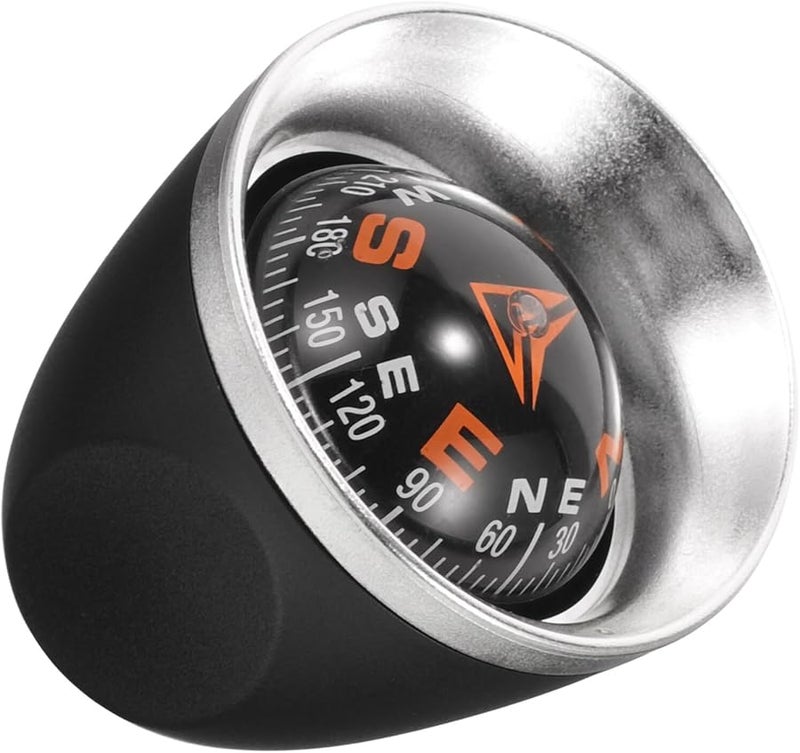 HYTROVE بوصلة سوداء لتثبيت لوحة القيادة في السيارة للطرق الوعرة والدفع الرباعي والعربات المنزلية والملاحة البحرية - Image 1